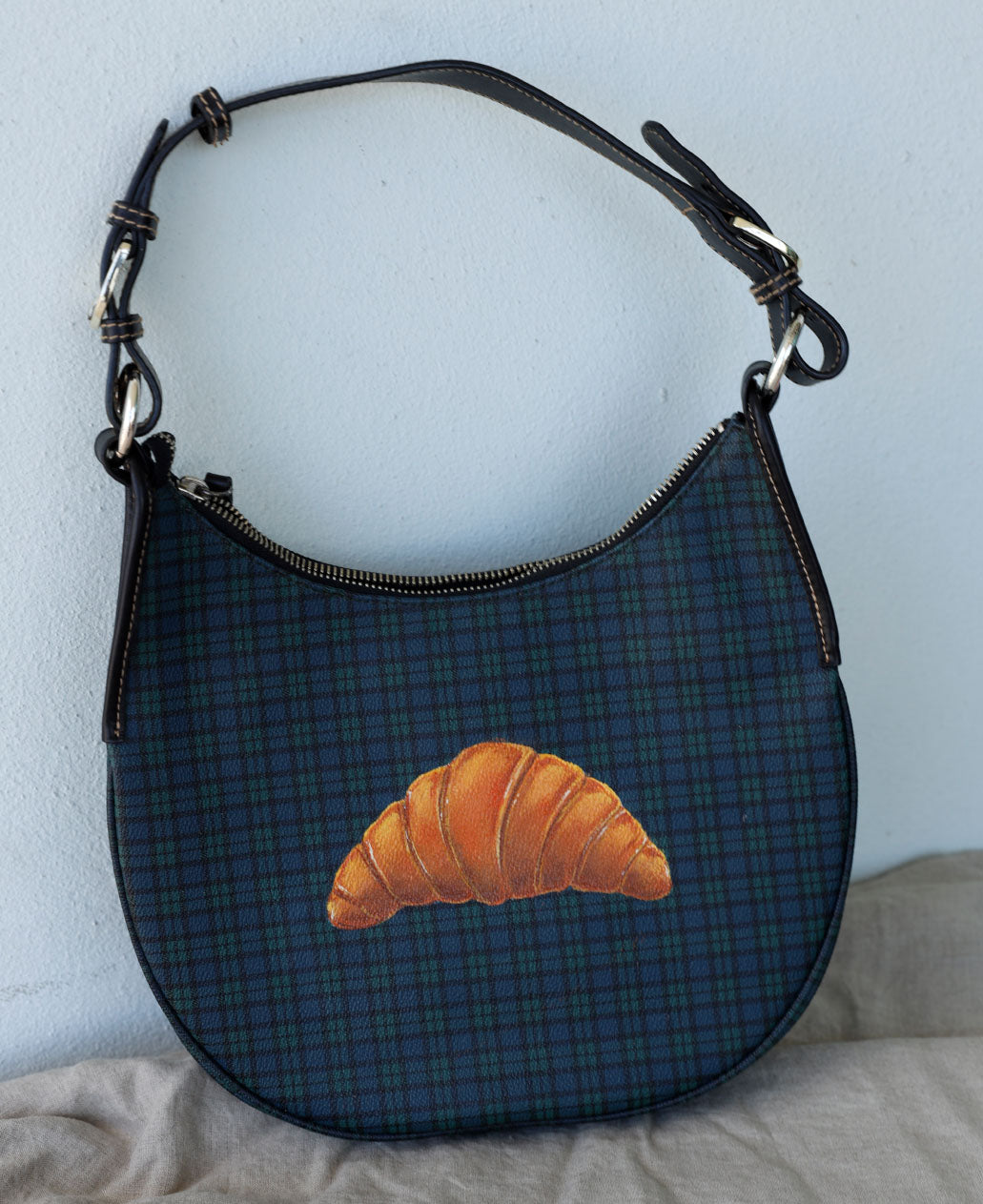 Hand-painted Croissant Bag