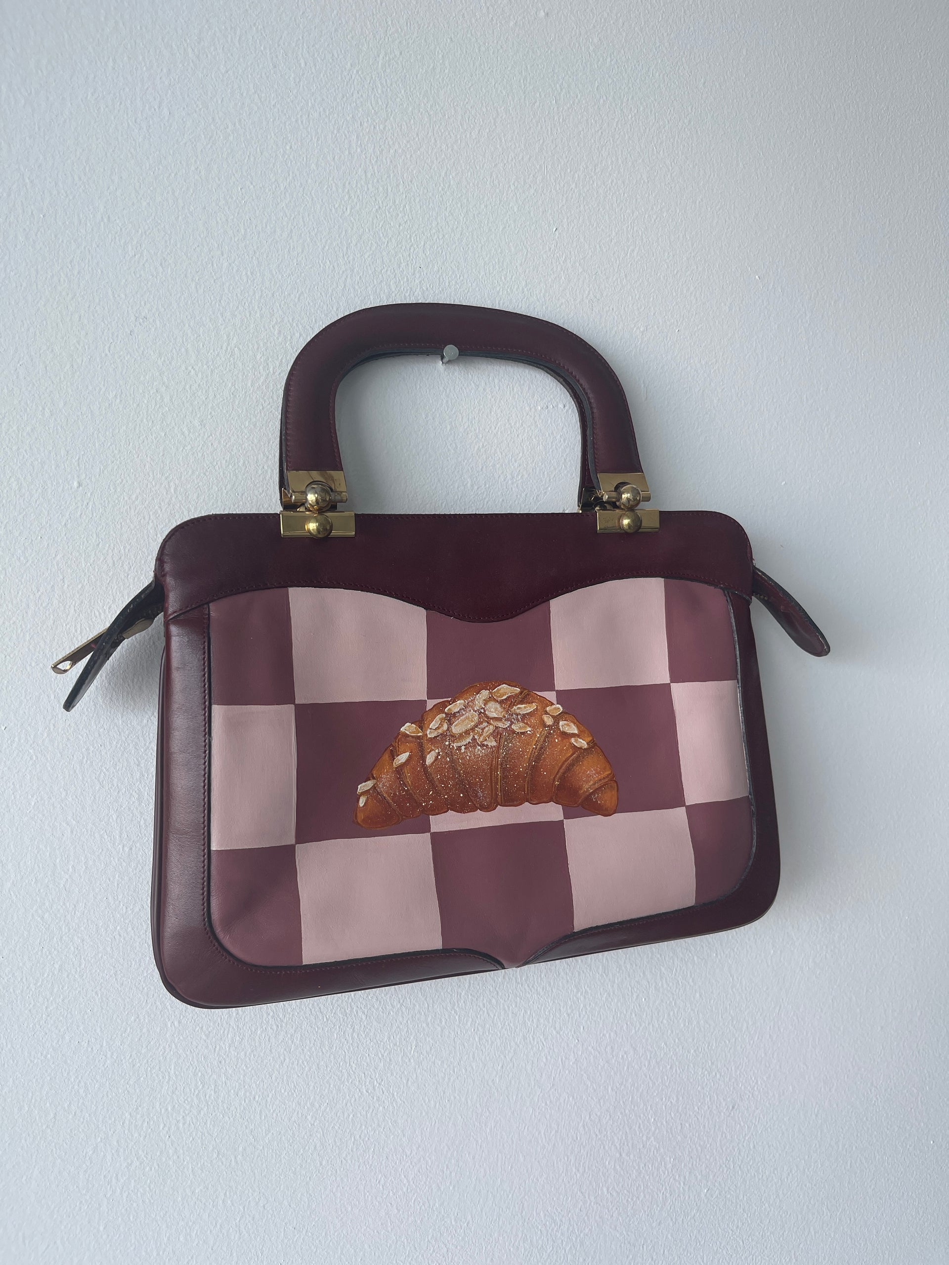 Check Please! Hand-painted Almond Croissant Bag