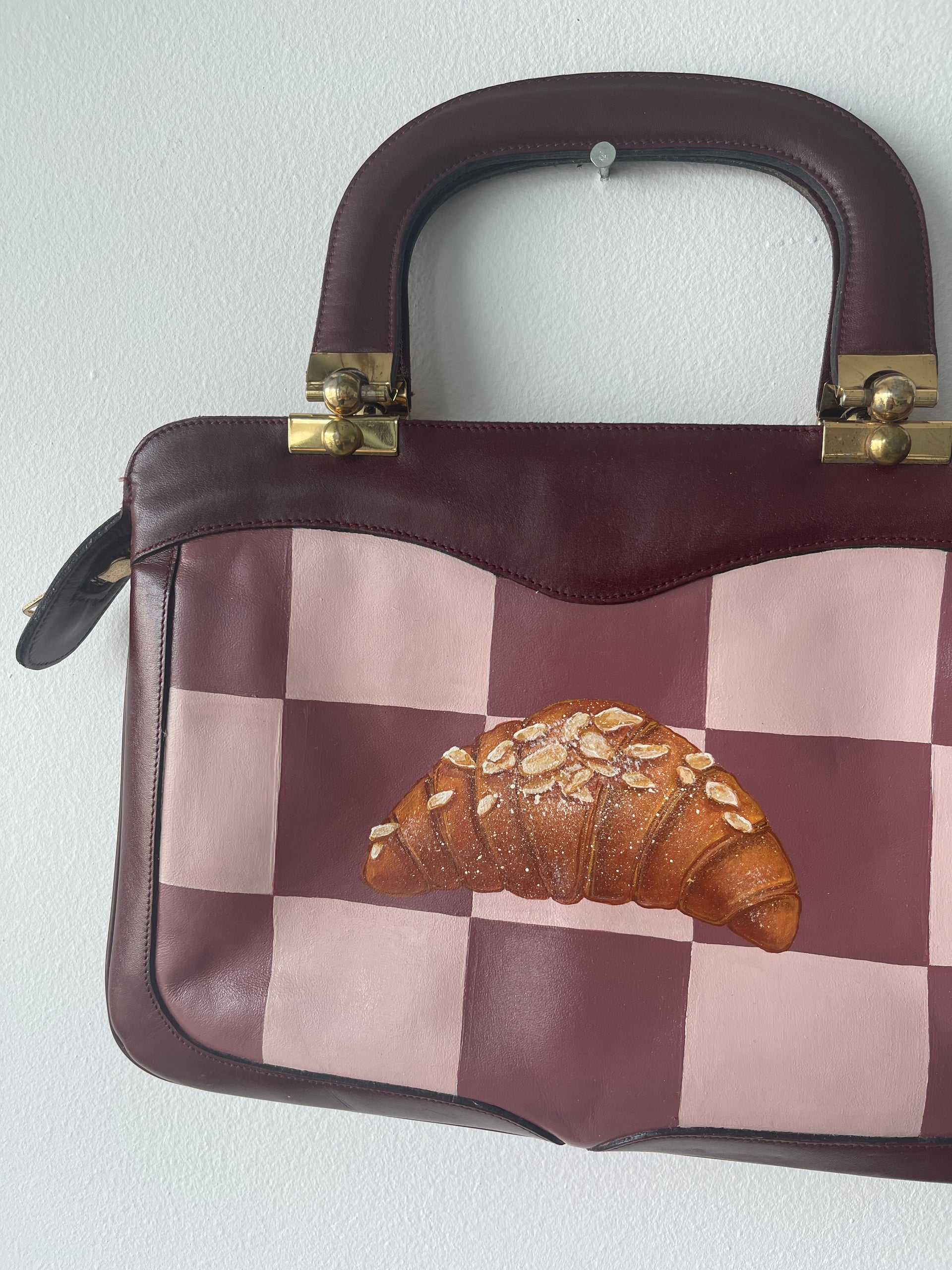 Check Please! Hand-painted Almond Croissant Bag