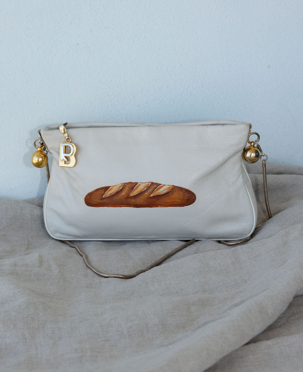 Hand-painted Baguette Bag