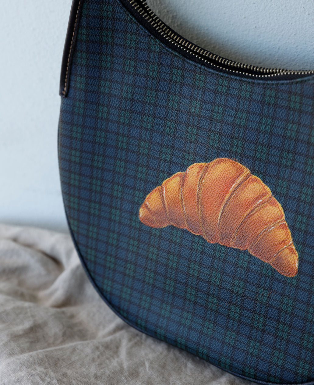 Hand-painted Croissant Bag
